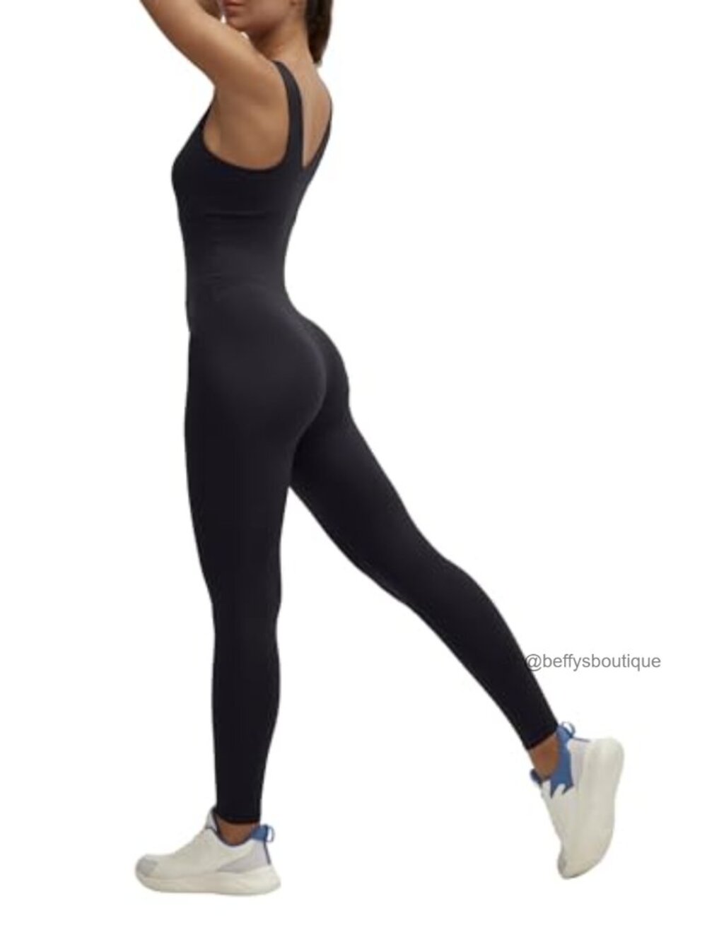 Backless Bodycon Jumpsuit Romper for Workout Yoga One Piece Buttery Soft Spandex